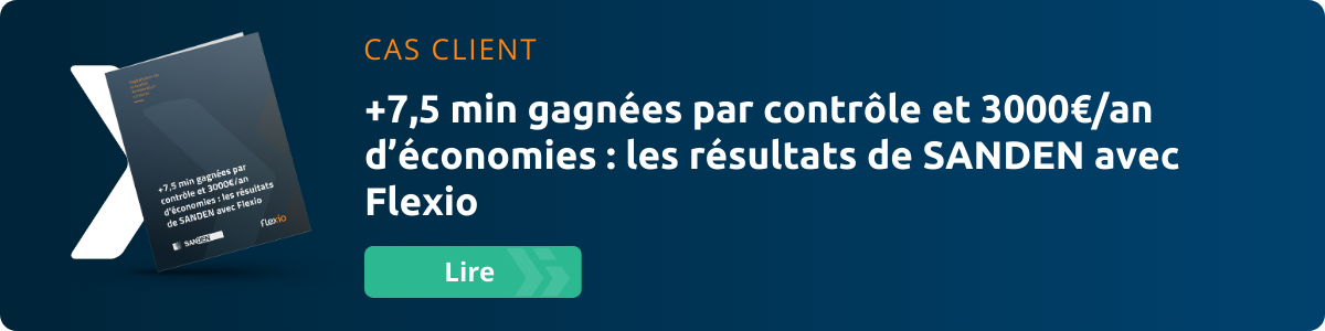 Bouton pour lire le cas Client SANDEN : +7,5 min gagnées par contrôle et 3000€/an d’économies avec Flexio